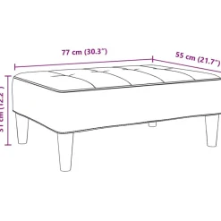 vidaXL Reposapiés de terciopelo 77x55x31 cm Gris claro Outlet