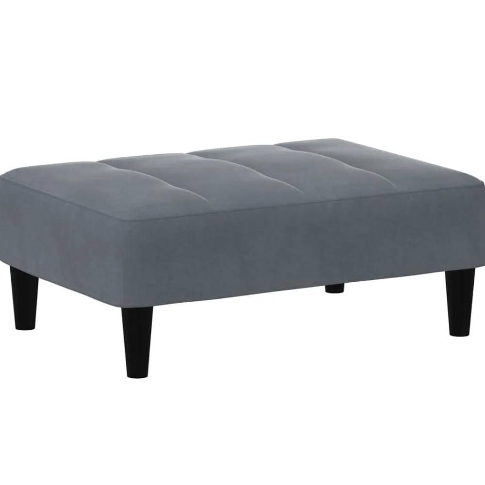 vidaXL Reposapiés de terciopelo 77x55x31 cm Gris oscuro Sale