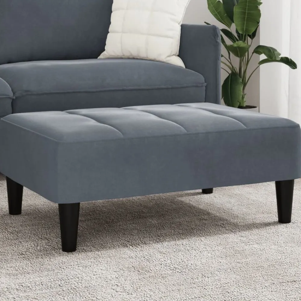vidaXL Reposapiés de terciopelo 77x55x31 cm Gris oscuro Sale