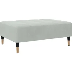 vidaXL Reposapiés de terciopelo 77x55x31 cm Gris claro Discount