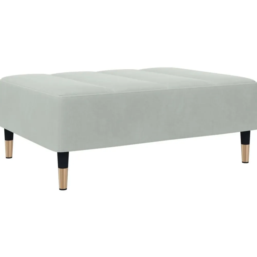 vidaXL Reposapiés de terciopelo 77x55x31 cm Gris claro Discount