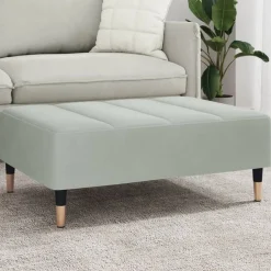 vidaXL Reposapiés de terciopelo 77x55x31 cm Gris claro Discount