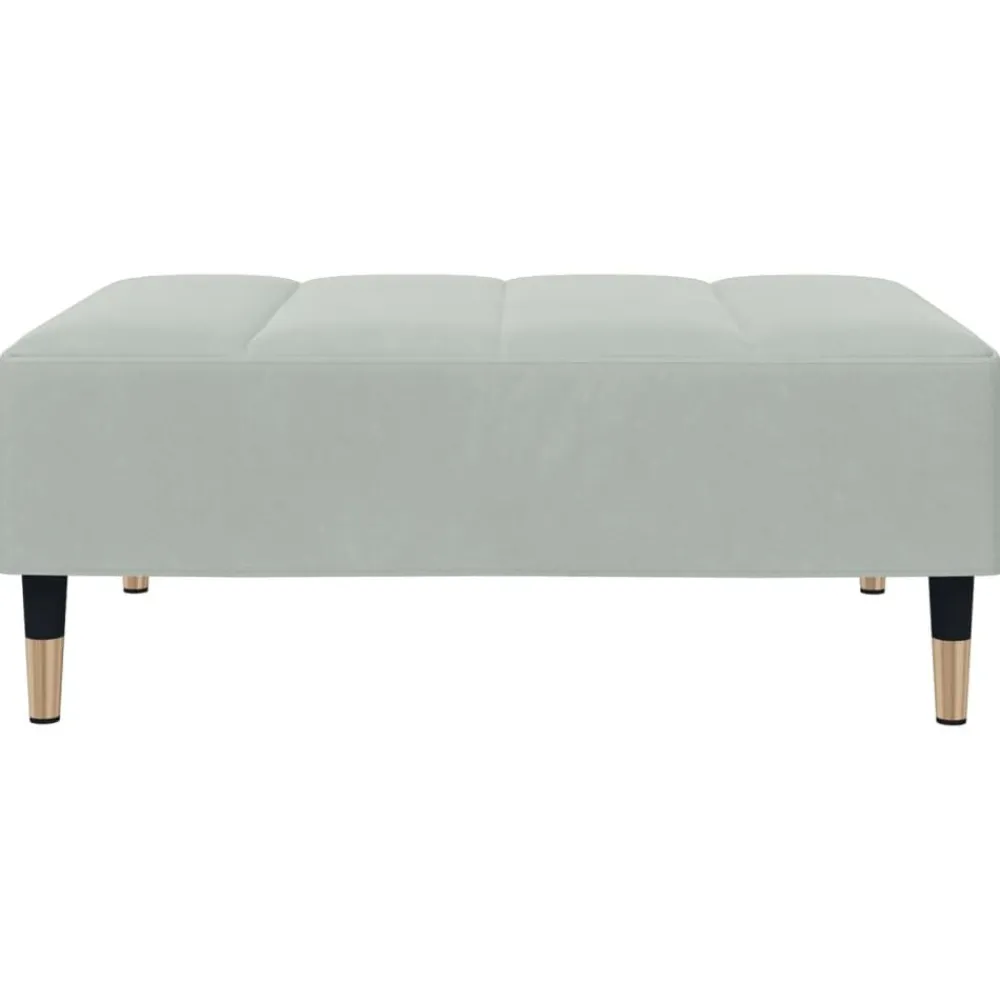 vidaXL Reposapiés de terciopelo 77x55x31 cm Gris claro Discount
