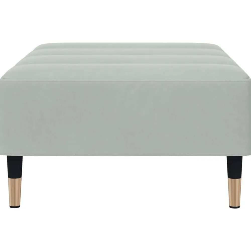 vidaXL Reposapiés de terciopelo 77x55x31 cm Gris claro Discount