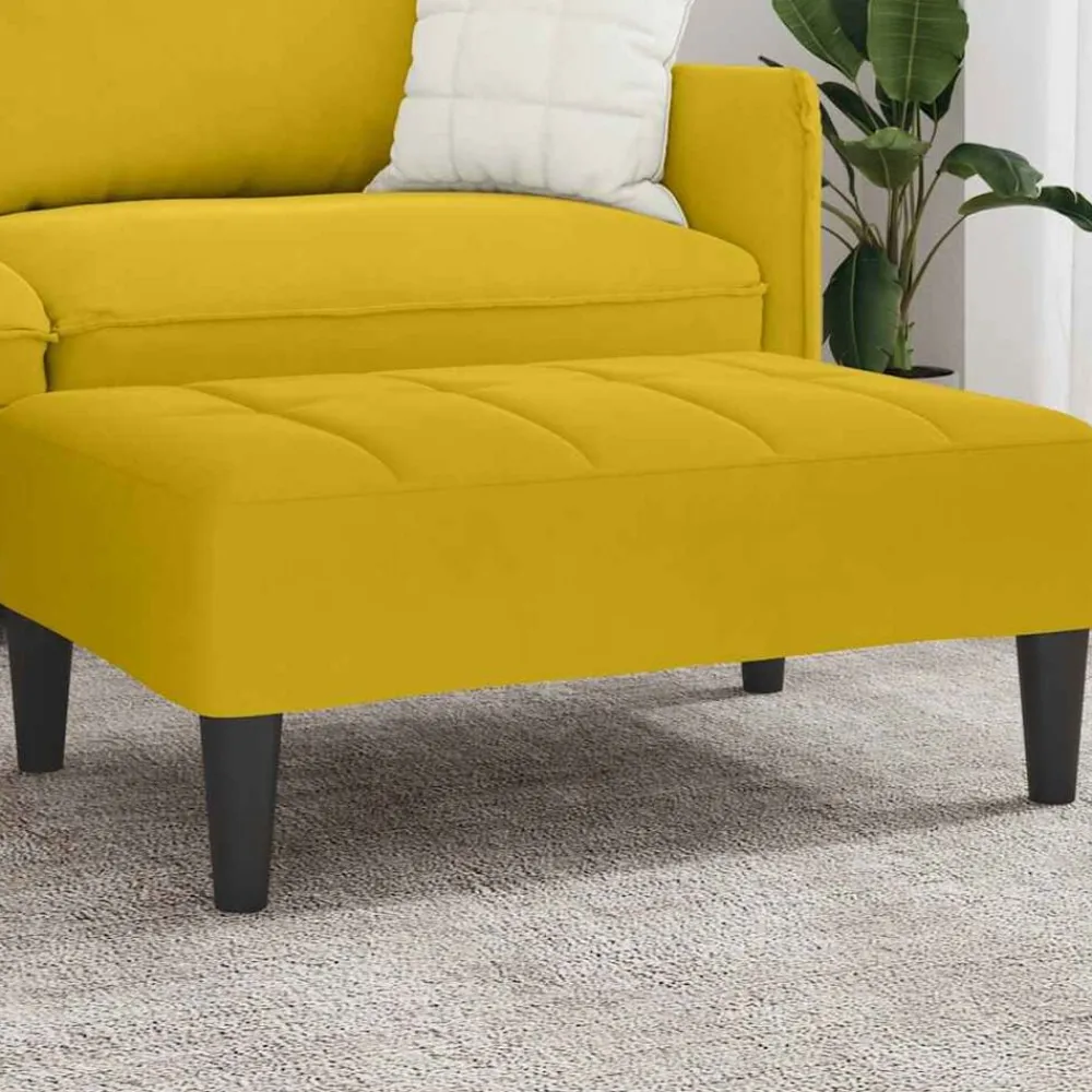 vidaXL Reposapiés de terciopelo 77x55x31 cm Amarillo Discount
