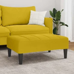 vidaXL Reposapiés de terciopelo 77x55x31 cm Amarillo Discount