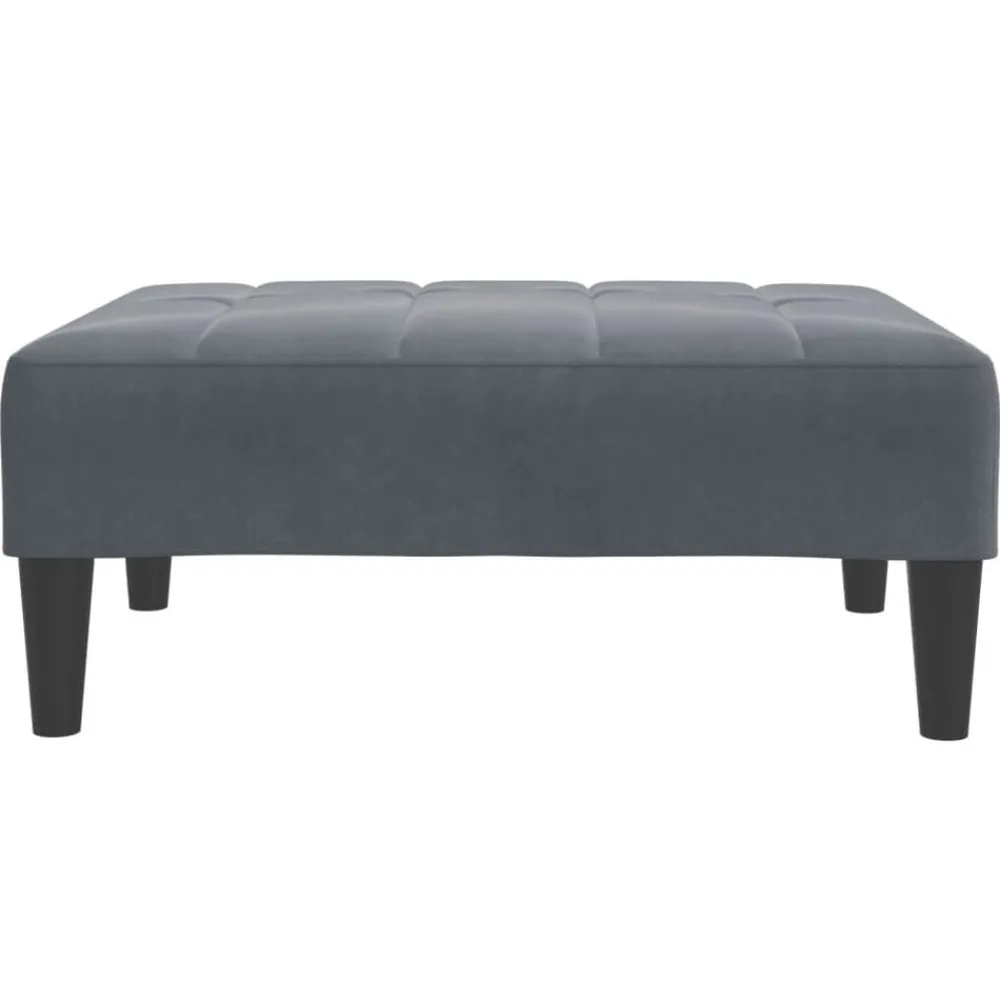 vidaXL Reposapiés de terciopelo 77x55x31 cm Gris oscuro Sale