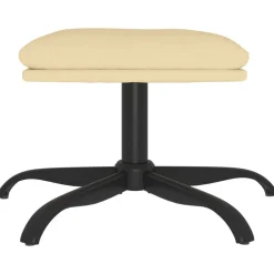 vidaXL Reposapiés de terciopelo 60x60x36 cm Blanco crema