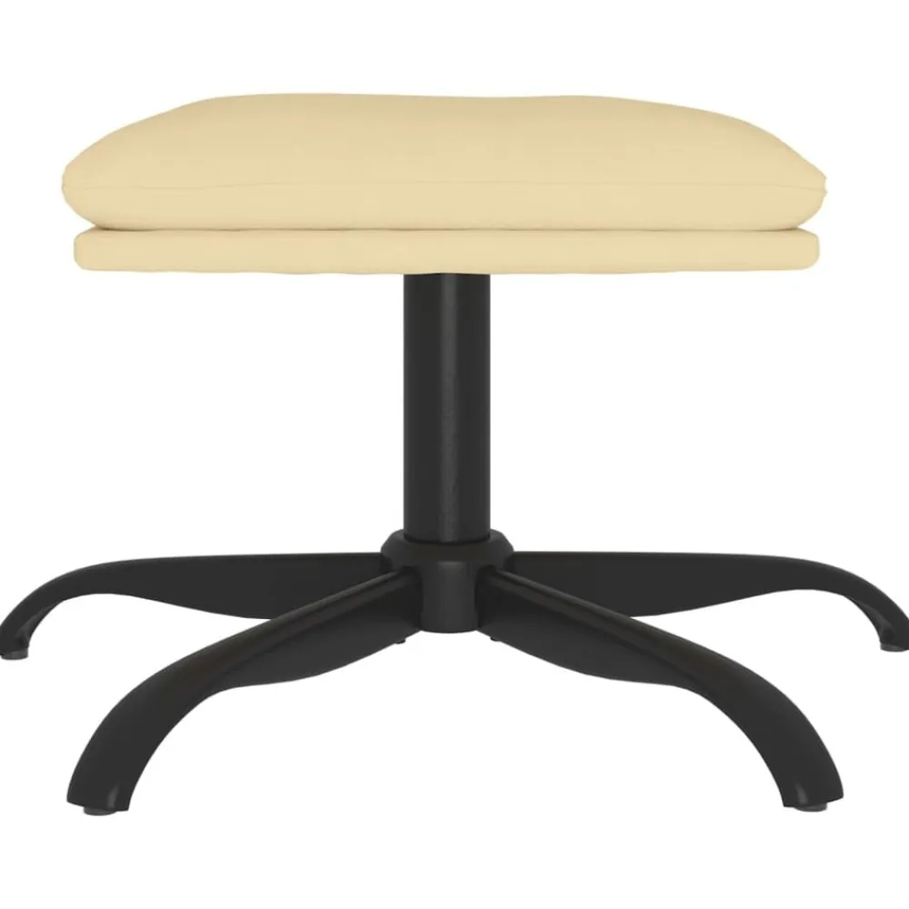 vidaXL Reposapiés de terciopelo 60x60x36 cm Blanco crema