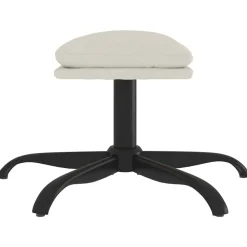 vidaXL Reposapiés de terciopelo 60x60x36 cm Blanco crema