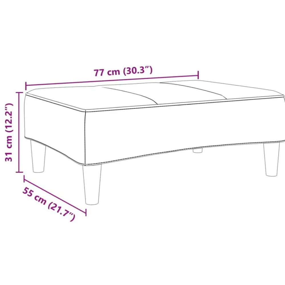vidaXL Otomanas-Reposapiés de terciopelo 77x55x31 cm