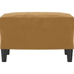 vidaXL Otomanas-Reposapiés de terciopelo marrón 60x50x41 cm