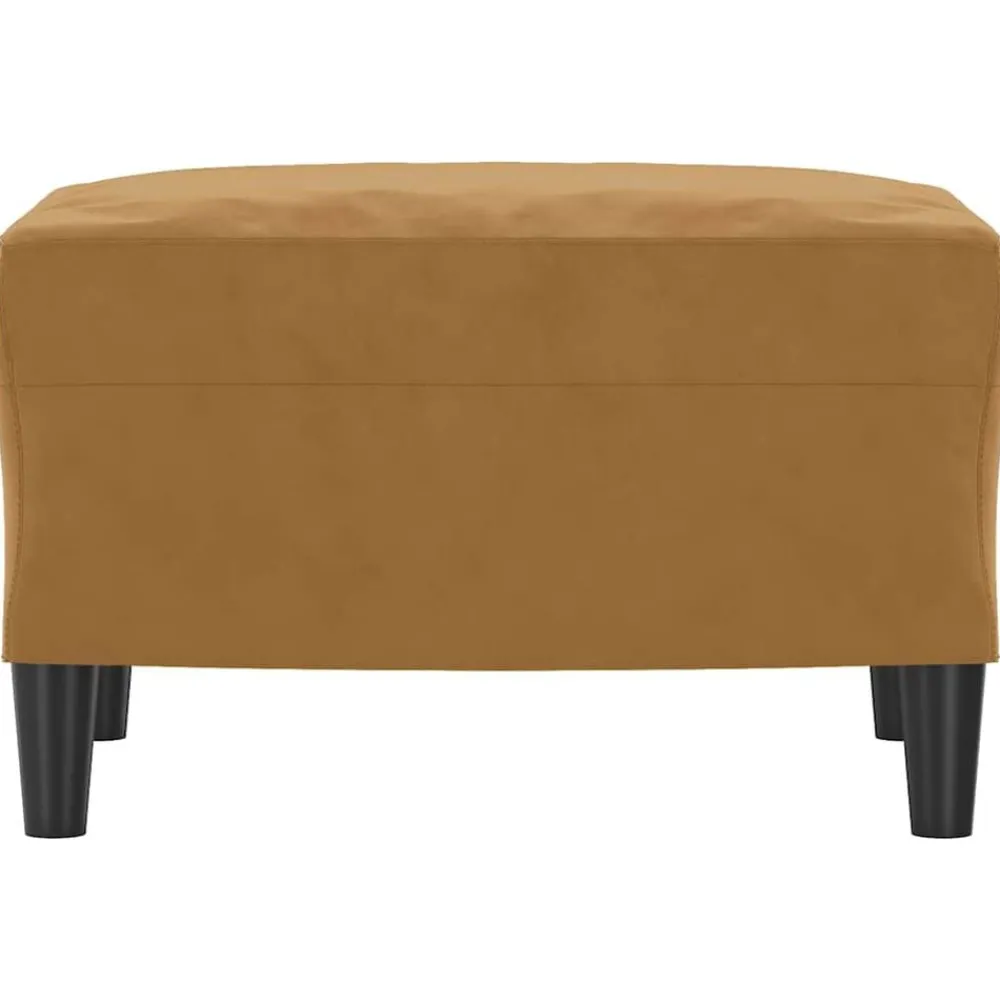 vidaXL Otomanas-Reposapiés de terciopelo marrón 60x50x41 cm