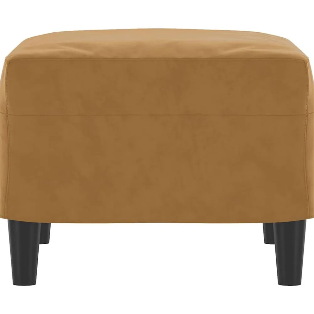 vidaXL Otomanas-Reposapiés de terciopelo marrón 60x50x41 cm