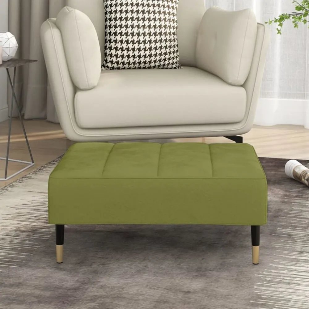 vidaXL Reposapiés de terciopelo 78x56x32 cm Verde claro Best