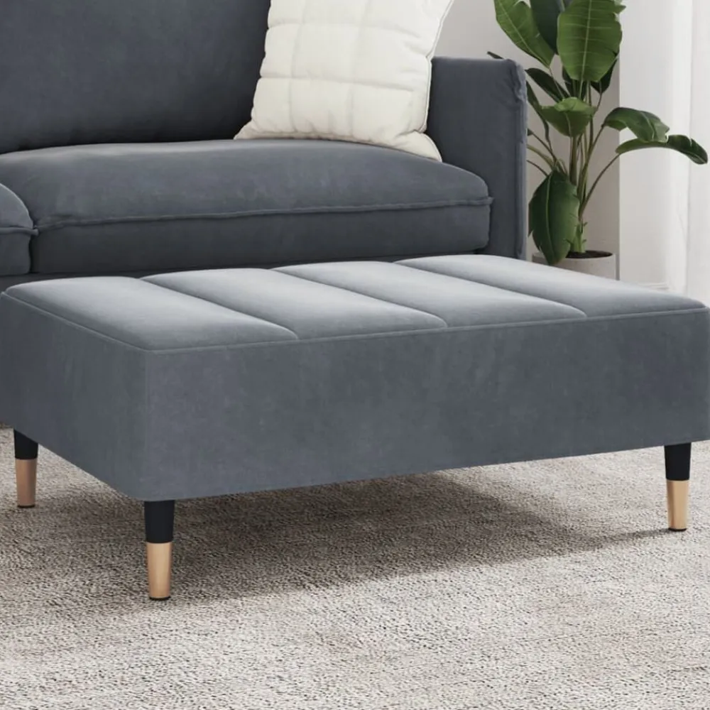 vidaXL Otomanas-Reposapiés de terciopelo 77x55x31 cm