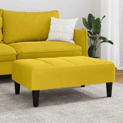 vidaXL Reposapiés de terciopelo 77x55x31 cm Amarillo Online