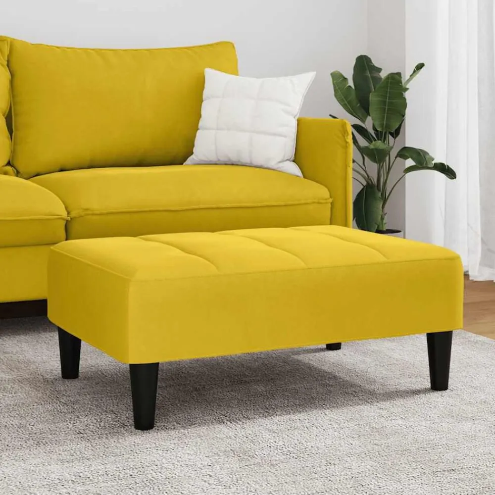 vidaXL Reposapiés de terciopelo 77x55x31 cm Amarillo Online