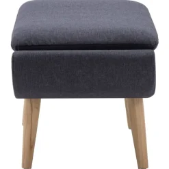 vidaXL Reposapiés tapizado de tela 73x43x42 cm gris oscuro Outlet