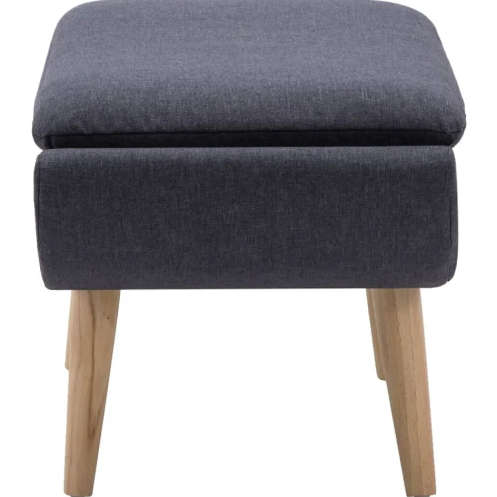 vidaXL Reposapiés tapizado de tela 73x43x42 cm gris oscuro Outlet