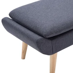 vidaXL Reposapiés tapizado de tela 73x43x42 cm gris oscuro Outlet