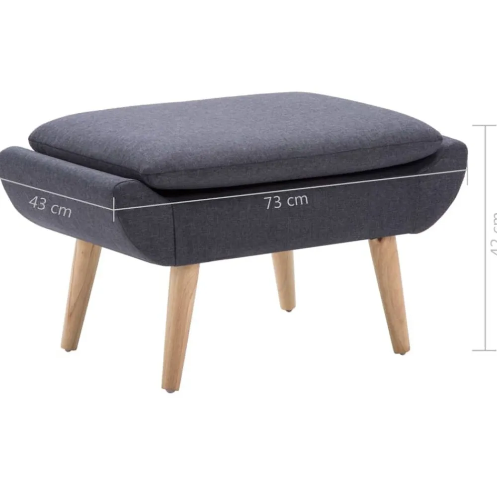 vidaXL Reposapiés tapizado de tela 73x43x42 cm gris oscuro Outlet
