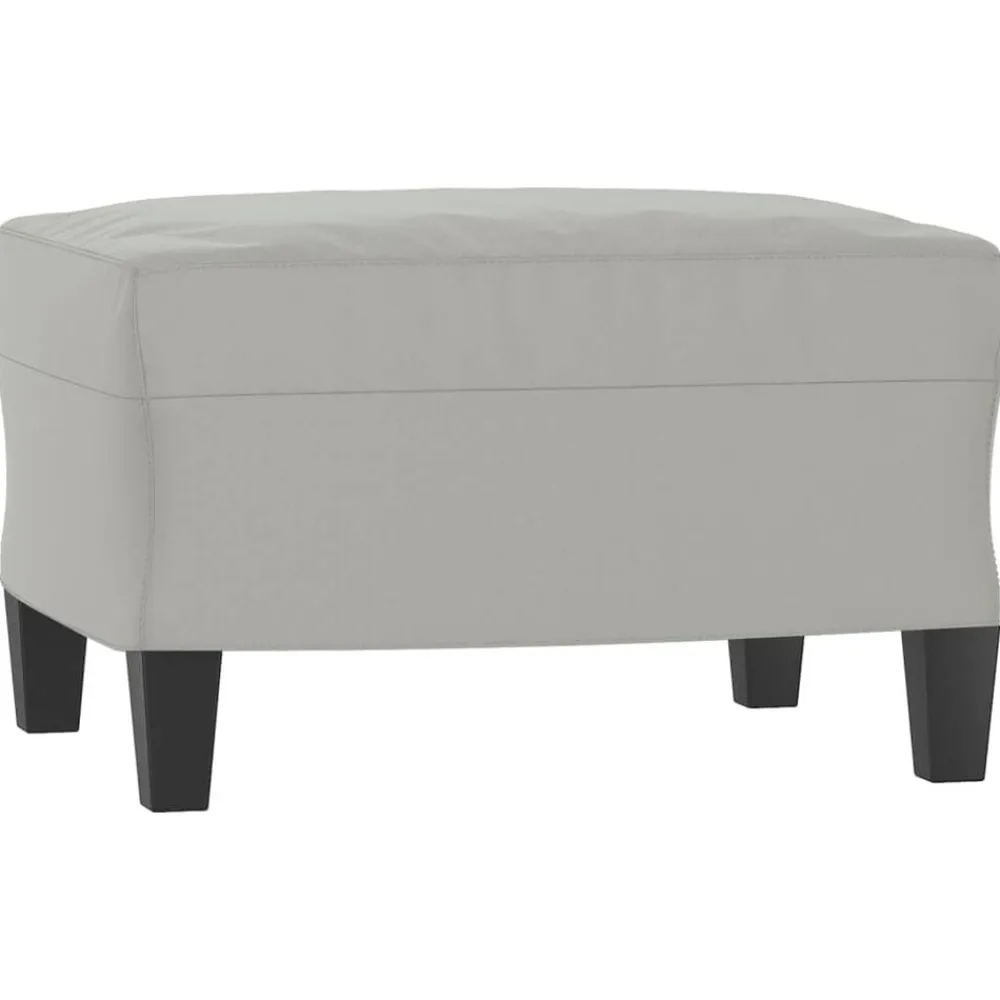 vidaXL Reposapiés tela de microfibra 60x50x41 cm Gris claro Discount