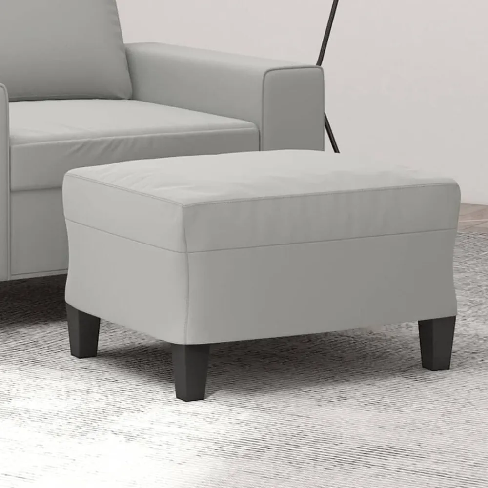 vidaXL Reposapiés tela de microfibra 60x50x41 cm Gris claro Discount