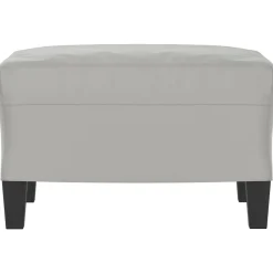 vidaXL Reposapiés tela de microfibra 60x50x41 cm Gris claro Discount