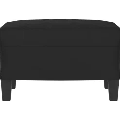 vidaXL Reposapiés tela de microfibra 60x50x41 cm Negro
