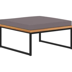 vidaXL Reposapiés y cojín madera maciza acacia gris oscuro 66x66x36 cm Hot