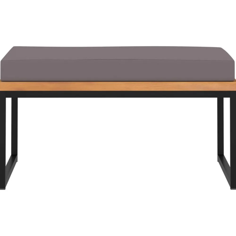vidaXL Reposapiés y cojín madera maciza acacia gris oscuro 66x66x36 cm Hot