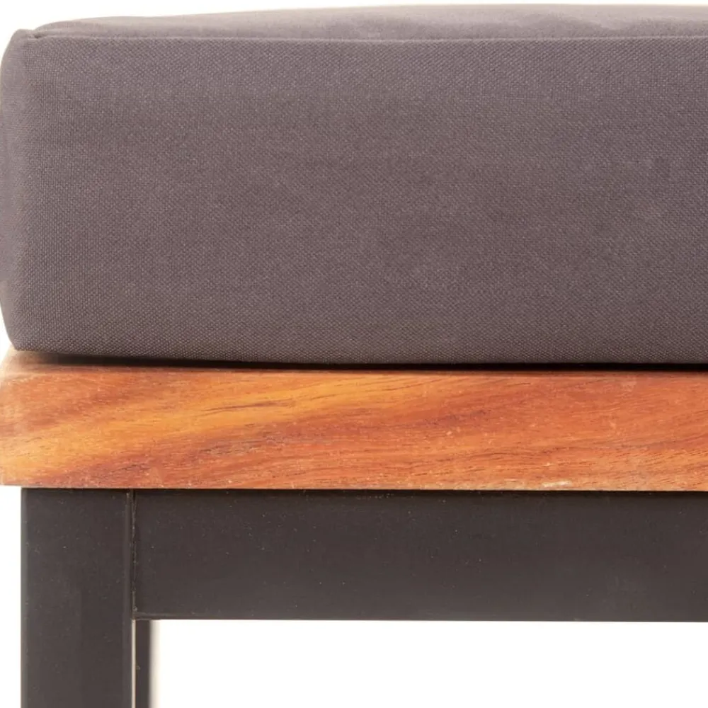 vidaXL Reposapiés y cojín madera maciza acacia gris oscuro 66x66x36 cm Hot