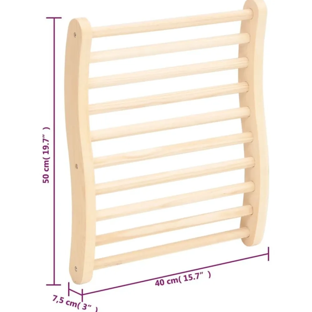 vidaXL Piscina Y Spa-Respaldo de sauna madera maciza de pino en forma de S