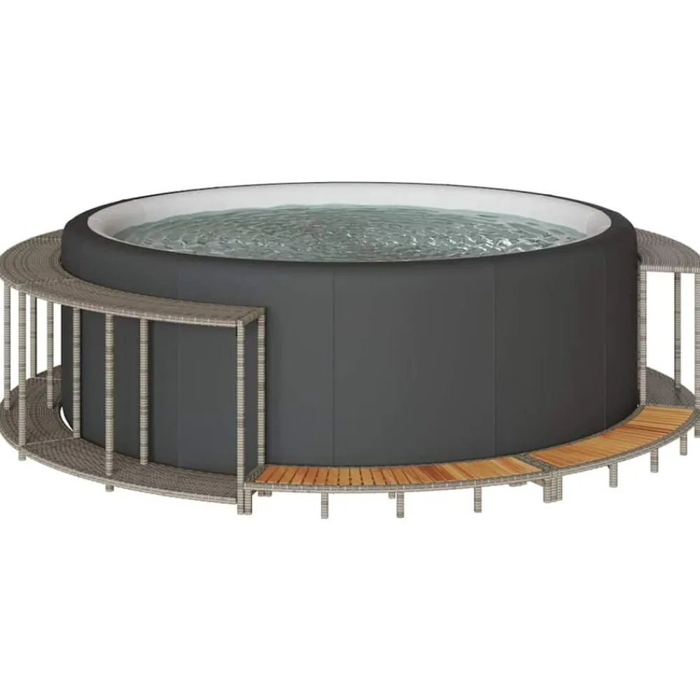 vidaXL Piscina Y Spa-Revestimiento de bañera de hidromasaje con almacenaje y escalón