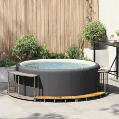 vidaXL Piscina Y Spa-Revestimiento de bañera de hidromasaje con almacenaje y escalón
