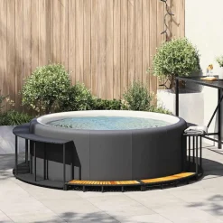 vidaXL Piscina Y Spa-Revestimiento de bañera de hidromasaje con almacenaje y escalón