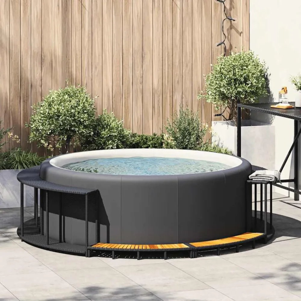 vidaXL Piscina Y Spa-Revestimiento de bañera de hidromasaje con almacenaje y escalón