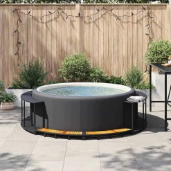vidaXL Piscina Y Spa-Revestimiento de bañera de hidromasaje con almacenaje y escalón
