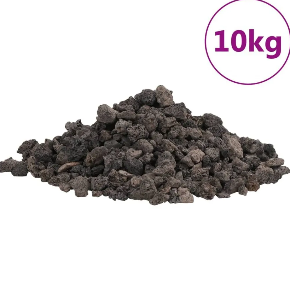 vidaXL Productos Para Mascotas-Rocas volcánicas negras 10 kg 1-2 cm