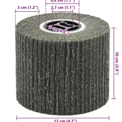 vidaXL Rodillos de Lijado 3 pcs Negro 12 x 12 x 10 cm Fibra sintética Clearance