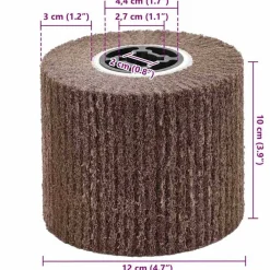 vidaXL Accesorios Para Herramientas-Rodillos de Lijado 3 pcs Marrón 12 x 12 x 10 cm Fibra sintética