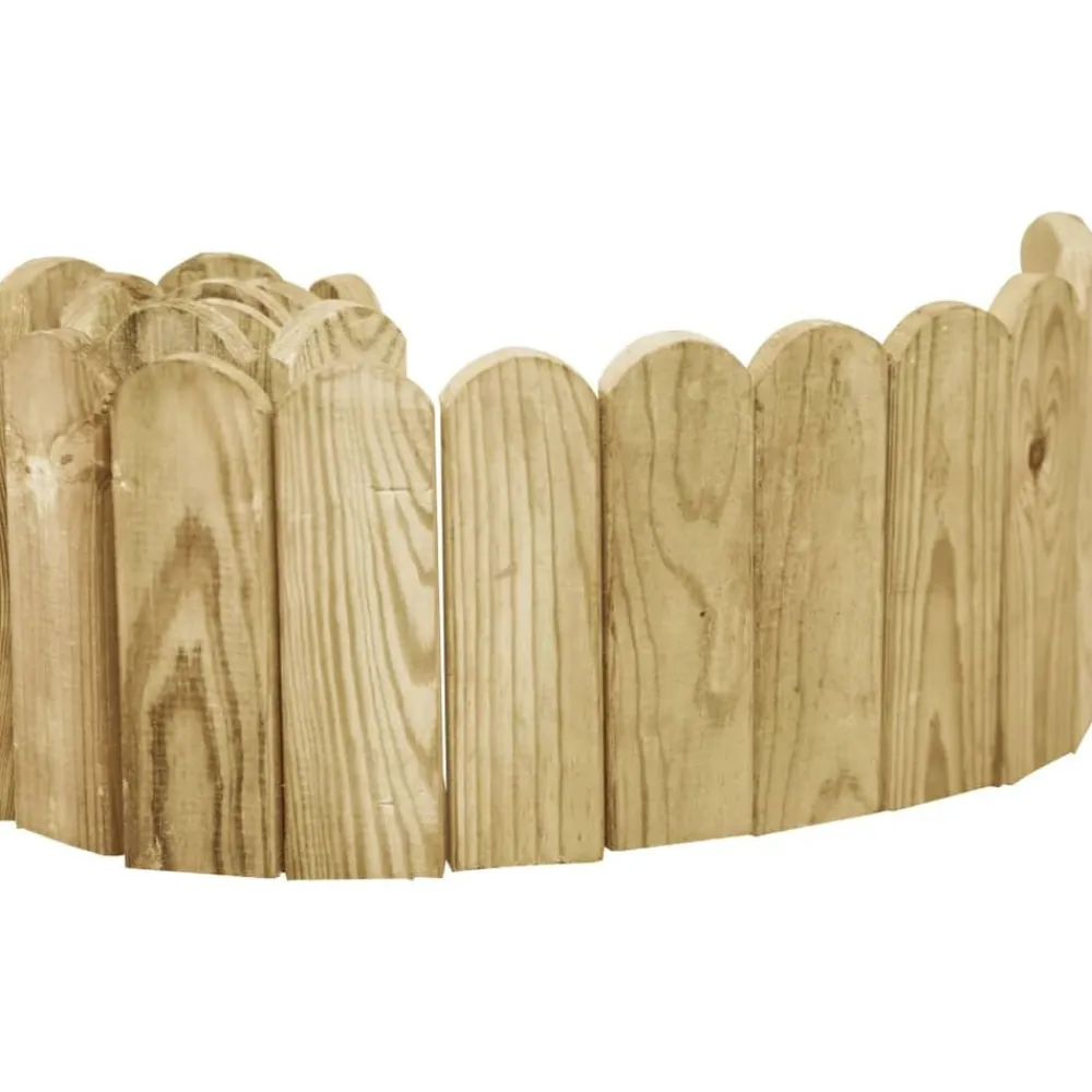 vidaXL Vallas De Jardín-Rollo de borde de madera de pino impregnada 120 cm