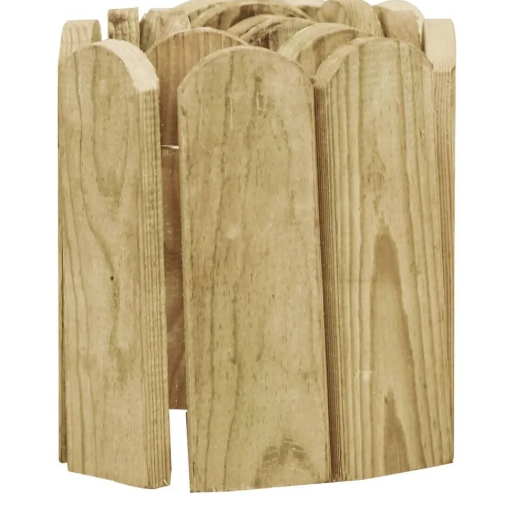 vidaXL Vallas De Jardín-Rollo de borde de madera de pino impregnada 120 cm