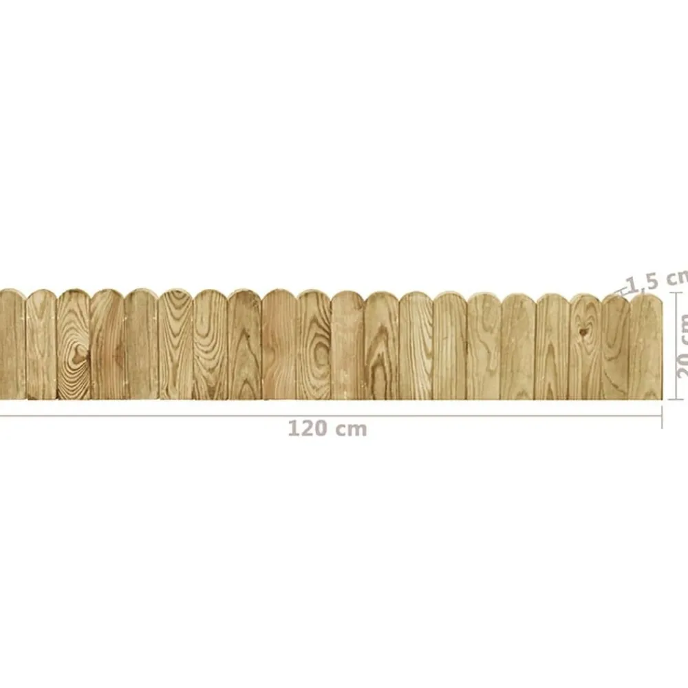 vidaXL Vallas De Jardín-Rollo de borde de madera de pino impregnada 120 cm