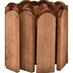 vidaXL Rollo de borde de madera de pino impregnada marrón 120 cm Marr&oacute;n Outlet