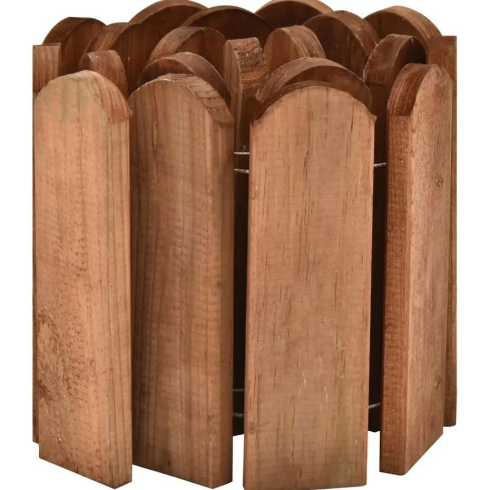 vidaXL Rollo de borde de madera de pino impregnada marrón 120 cm Marrón Outlet