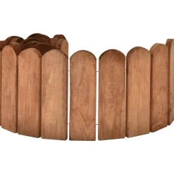 vidaXL Rollo de borde de madera de pino impregnada marrón 120 cm Marrón Outlet