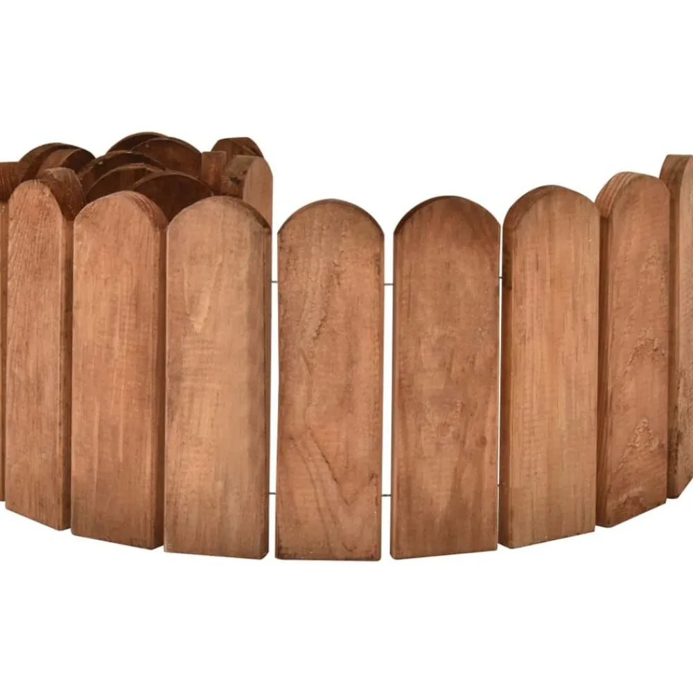 vidaXL Rollo de borde de madera de pino impregnada marrón 120 cm Marrón Outlet