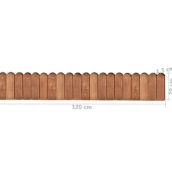 vidaXL Rollo de borde de madera de pino impregnada marrón 120 cm Marrón Outlet